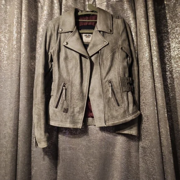 Harley Davidson Pierce Leather Biker Jacket Heavyweight Lambskin Moto b size xs - Picture 5 of 8